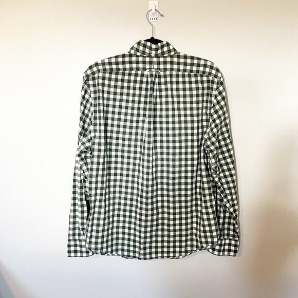 Todd Snyder green checked plaid cotton button up men’s large - Picture 2 of 8